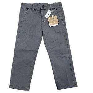 Mayoral Boys Slim Fit Chino Pants With Adjustable Waist In Gray NWT 100% Cotton